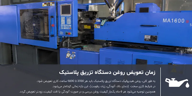 زمان تعویض روغن دستگاه تزریق پلاستیک