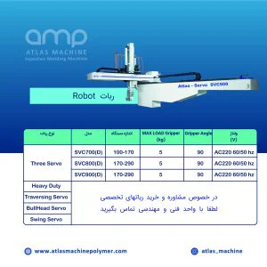 ربات دستگاه تزریق پلاستیک